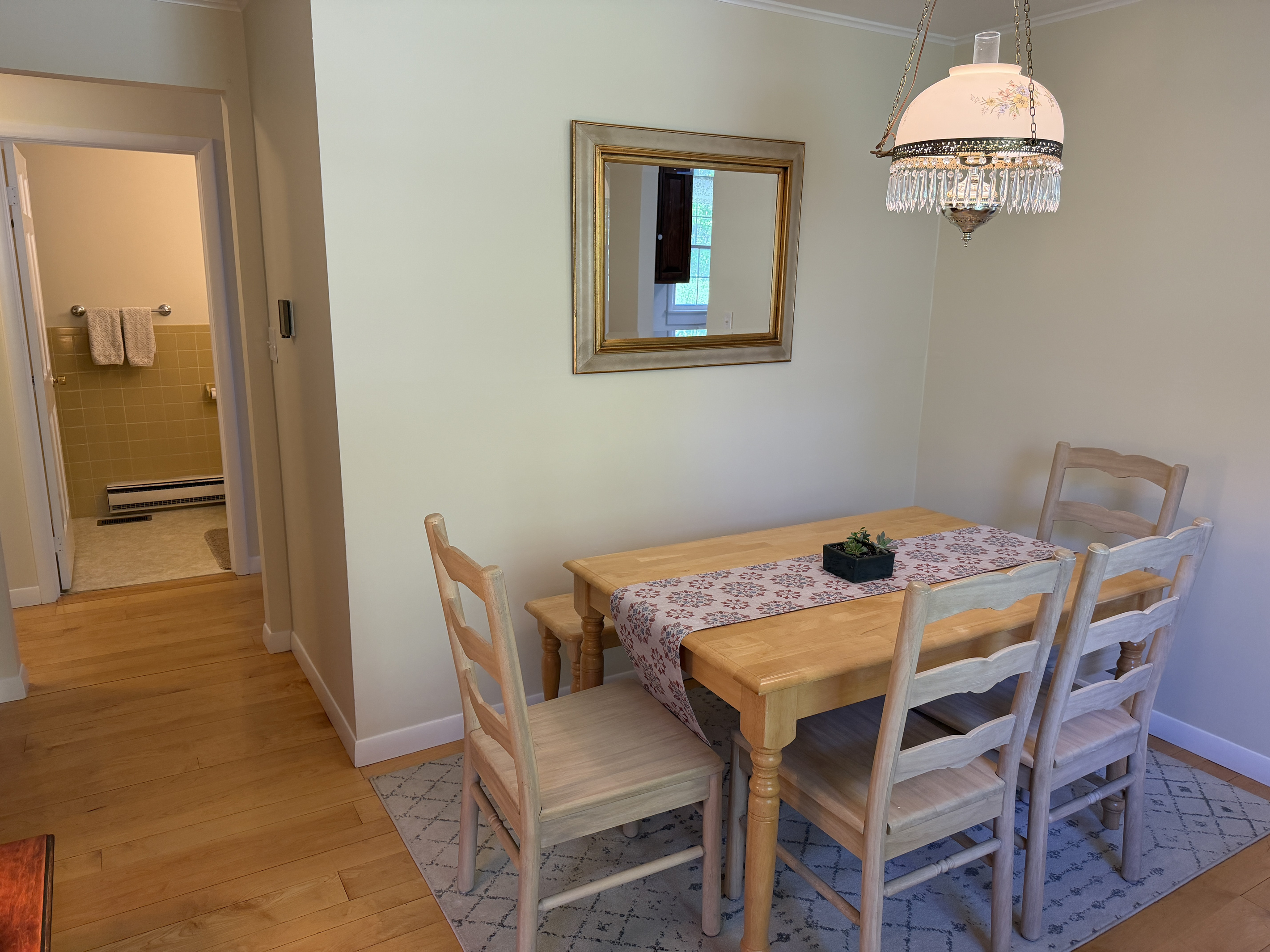 Dining room with 2nd bath beyond
