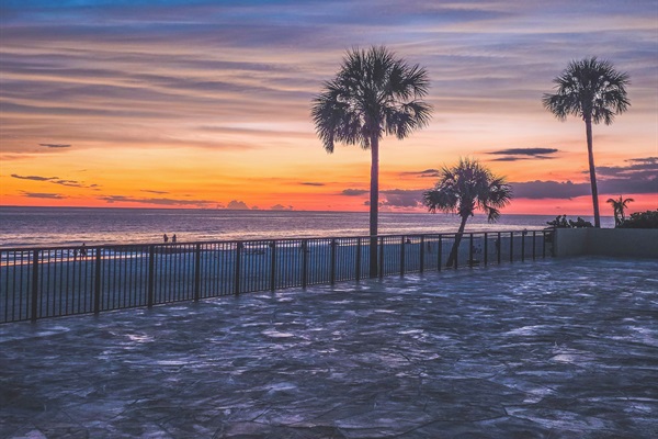 Our shuffleboard deck is so scenic, you might just pretend to play.