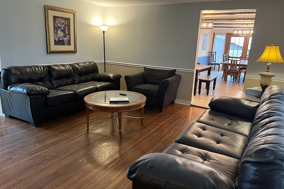 Living room into dining room