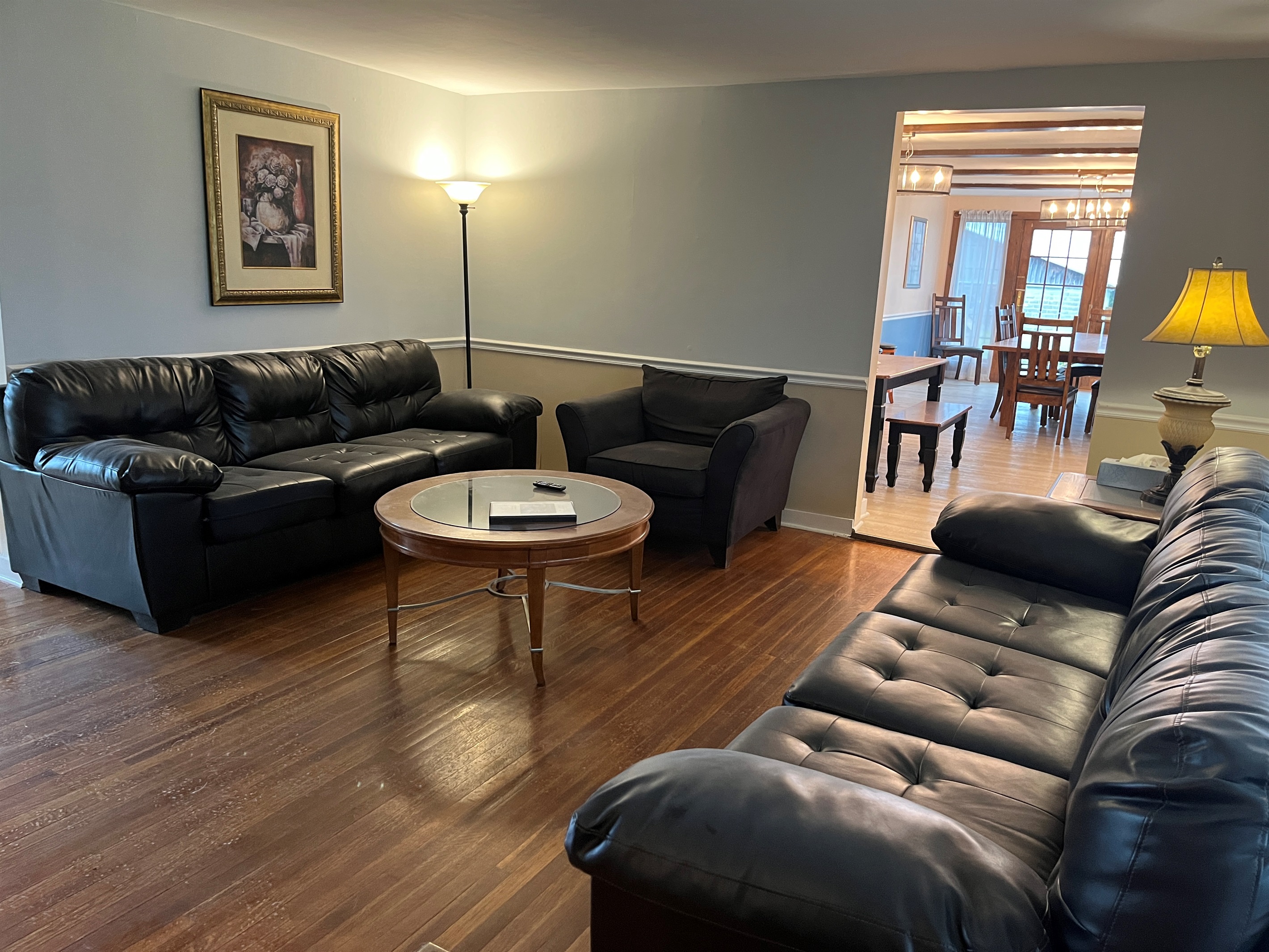Living room into dining room
