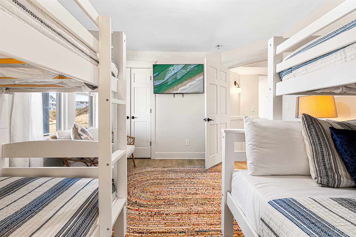 Bunk room with 50" smart tv
