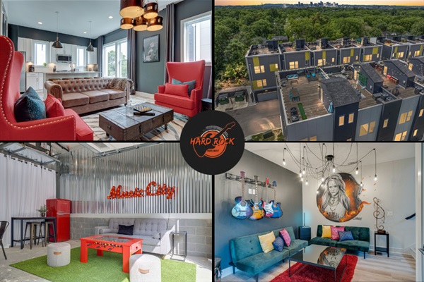 Bright lounge opening to a chef’s kitchen for coffee & cocktails; rooftop row for skyline sunsets; game-room garage for ping pong & laughs; studio den with guitars + mural for epic photos.