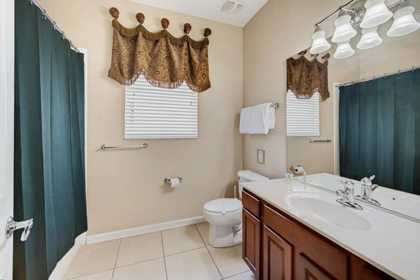 Downstairs bathroom - shower/tub combo