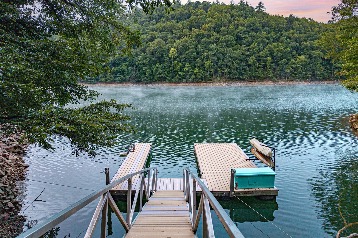 Your lake adventure starts here! Fish, kayak, or simply soak up the sun from our private dock.