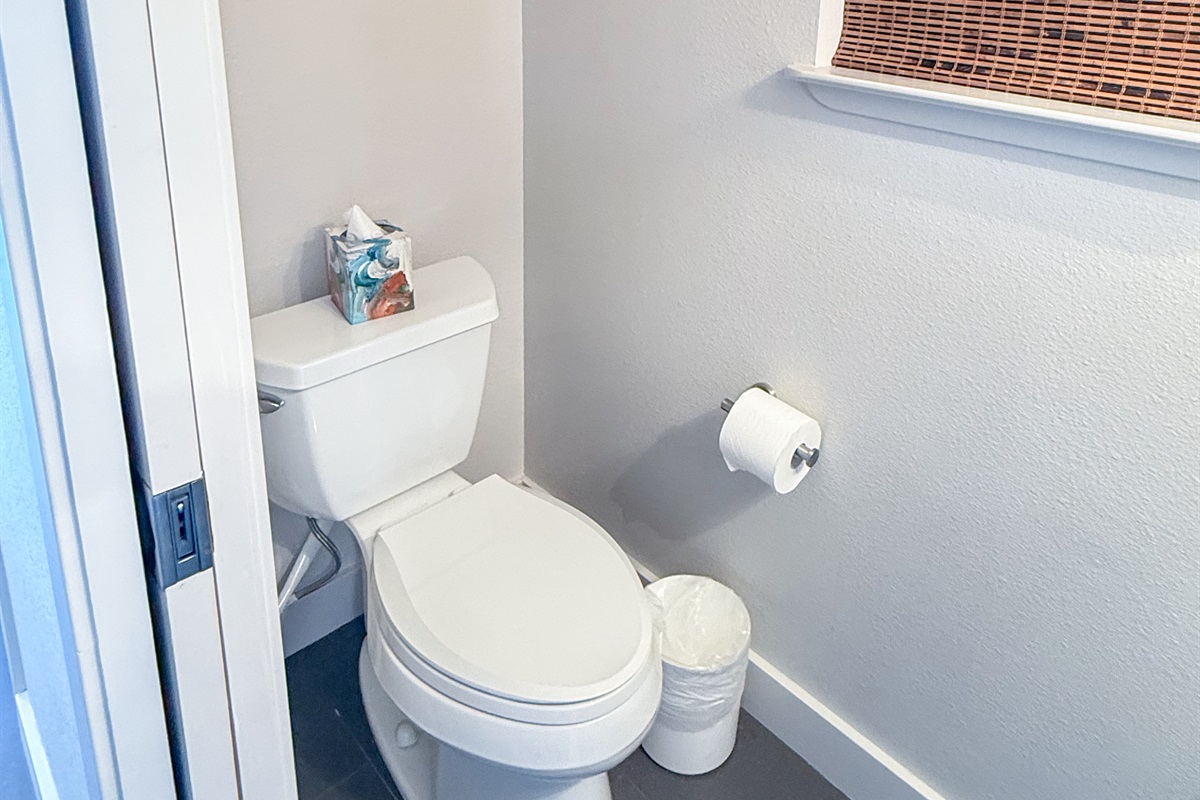 Half bathroom in the hallway