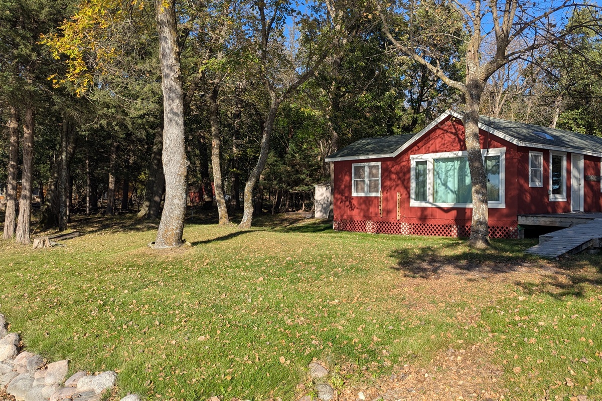 Close up of private island cabin