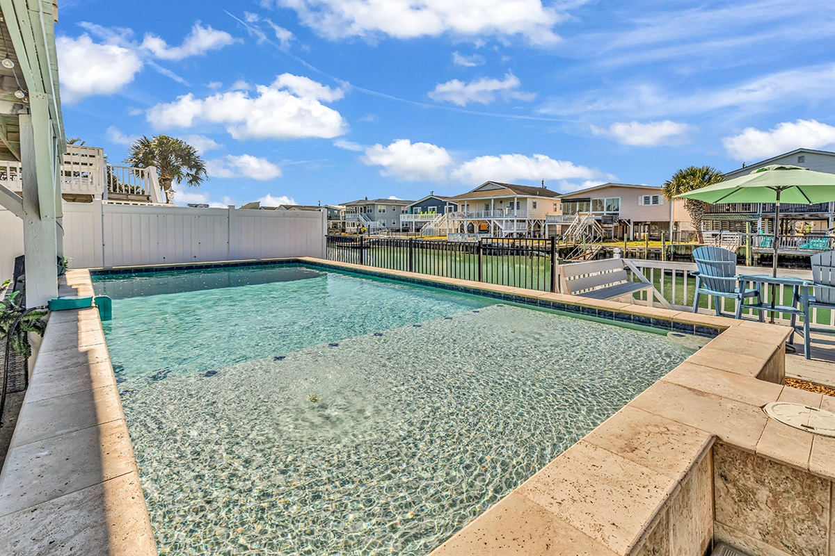 Refreshing heated saltwater pool