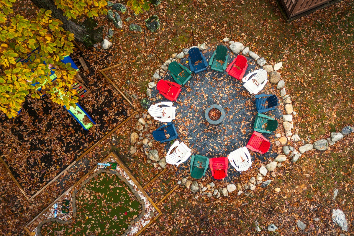 A bird’s-eye view of the backyard built for connection — games, playtime, and plenty of room to unwind together