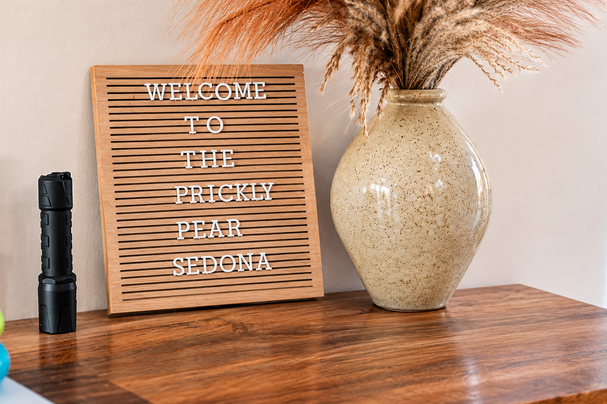 {Welcome to Prickly Pear} Thoughtful desert-inspired details welcome you to your private Sedona escape.
