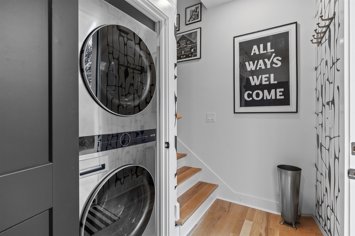 In-unit laundry and a private, well-designed entry.