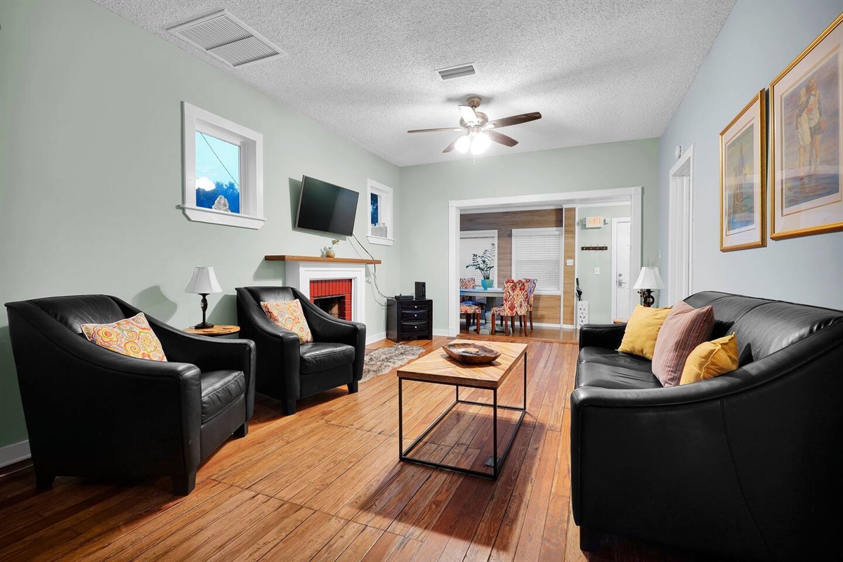 Looking towards the front door from the dining area