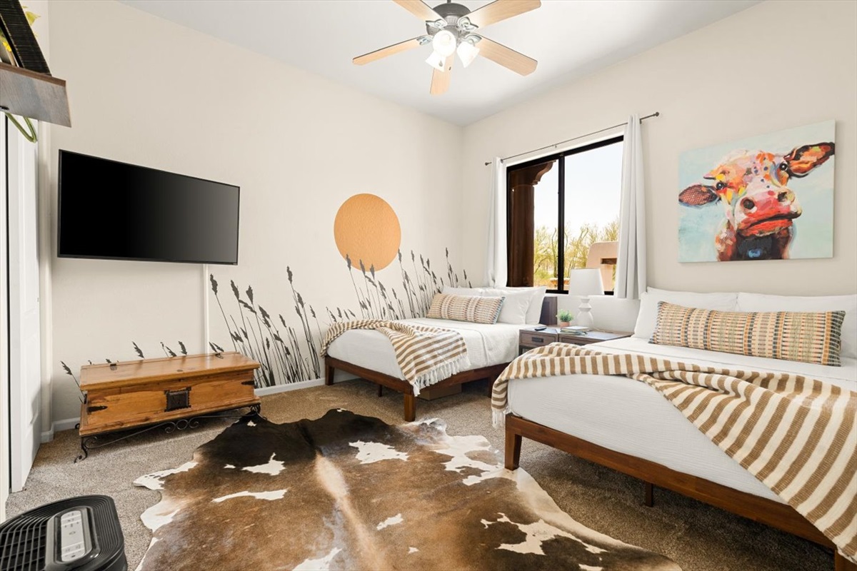 Bedroom 4| Two Full Beds | 1st Floor | 50" Smart TV