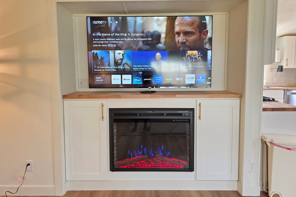 Electric fireplace and smart TV