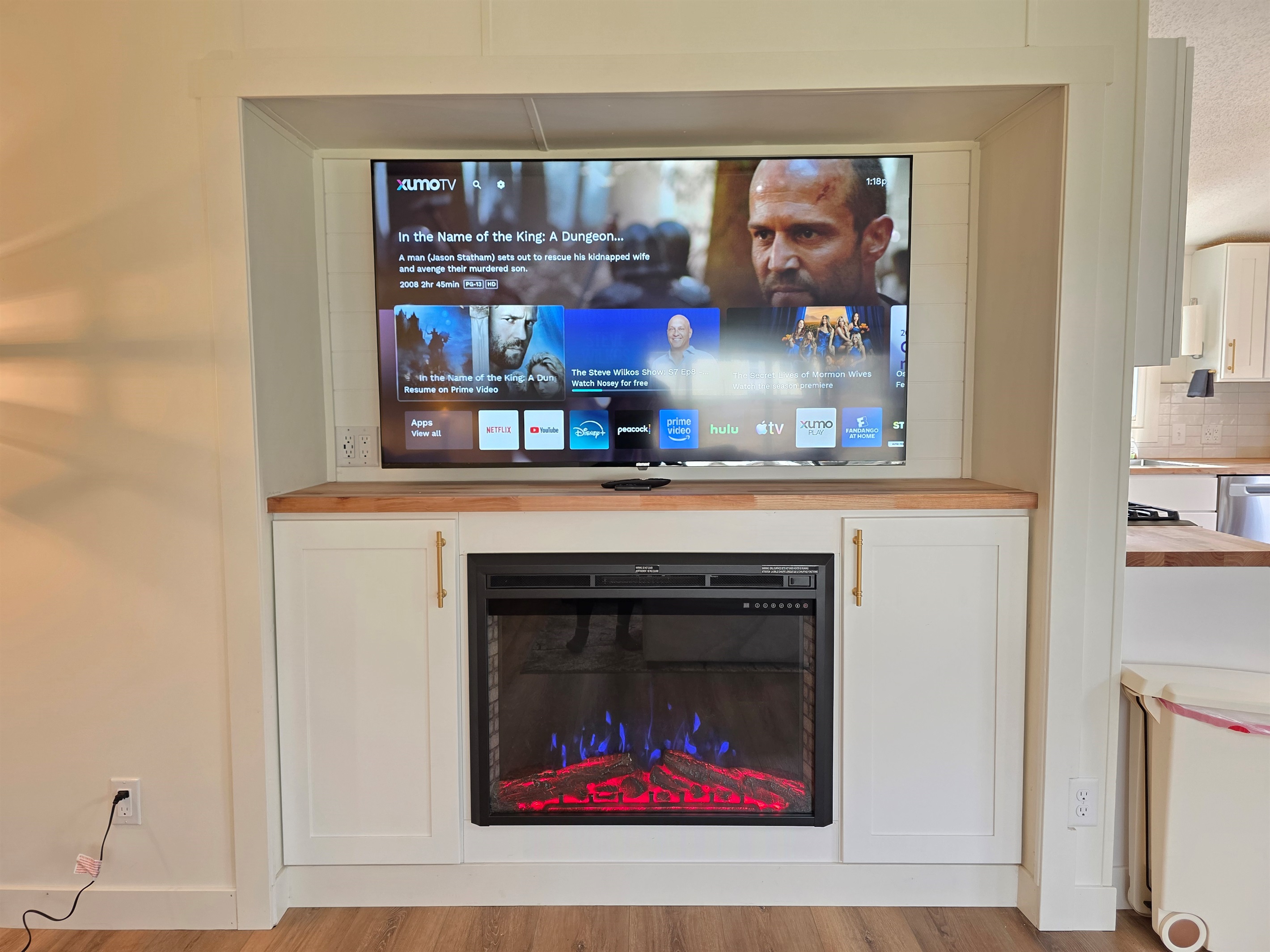 Electric fireplace and smart TV