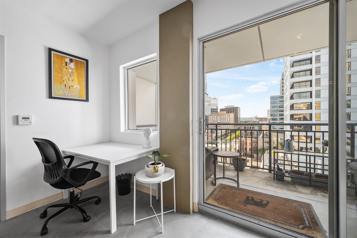 Workspace overlooking the city of Austin.