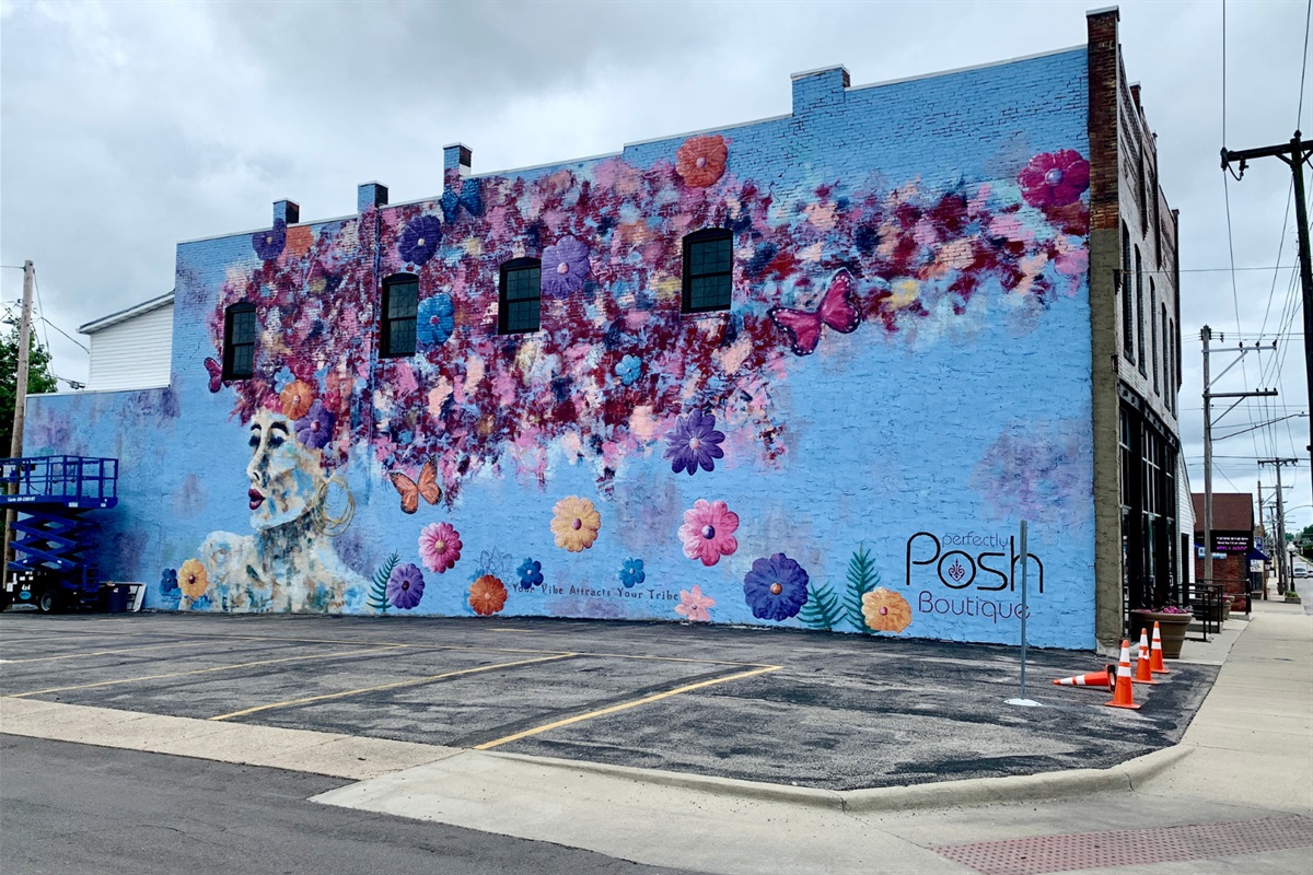Vibrant Mural District in downtown Marion