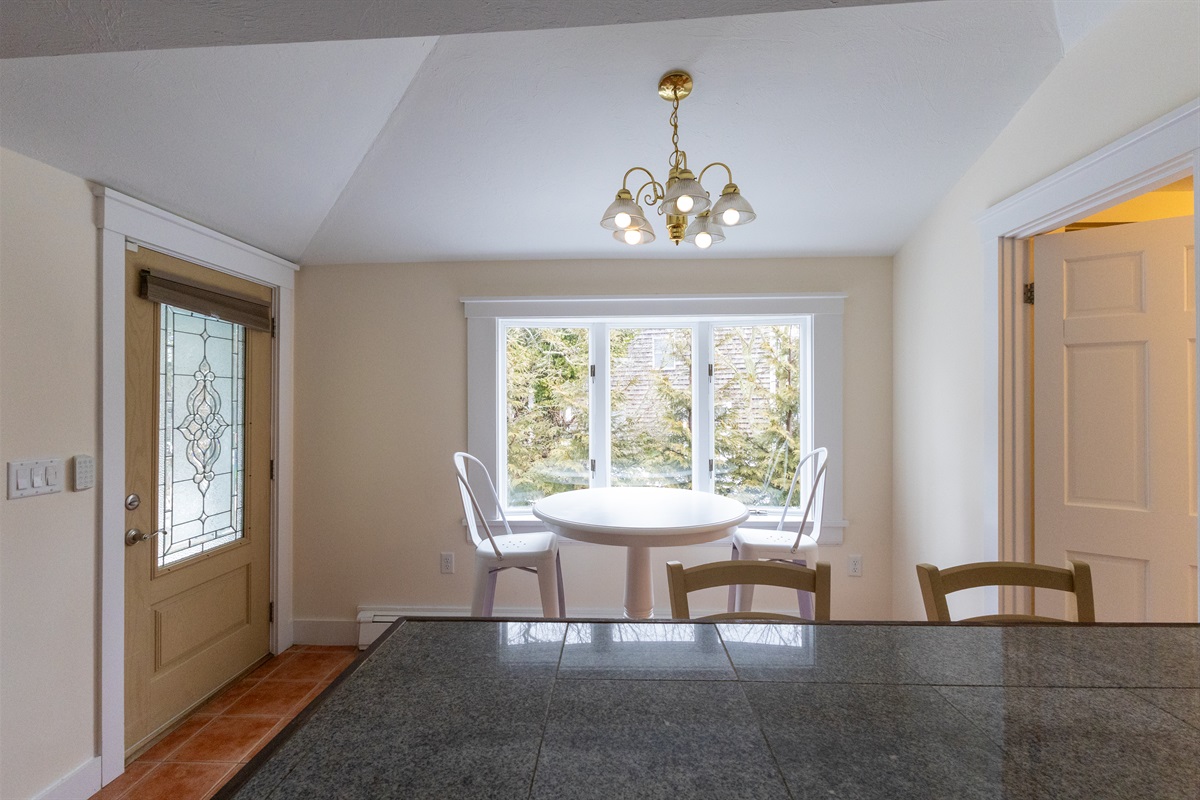 Small dining table and counter seating