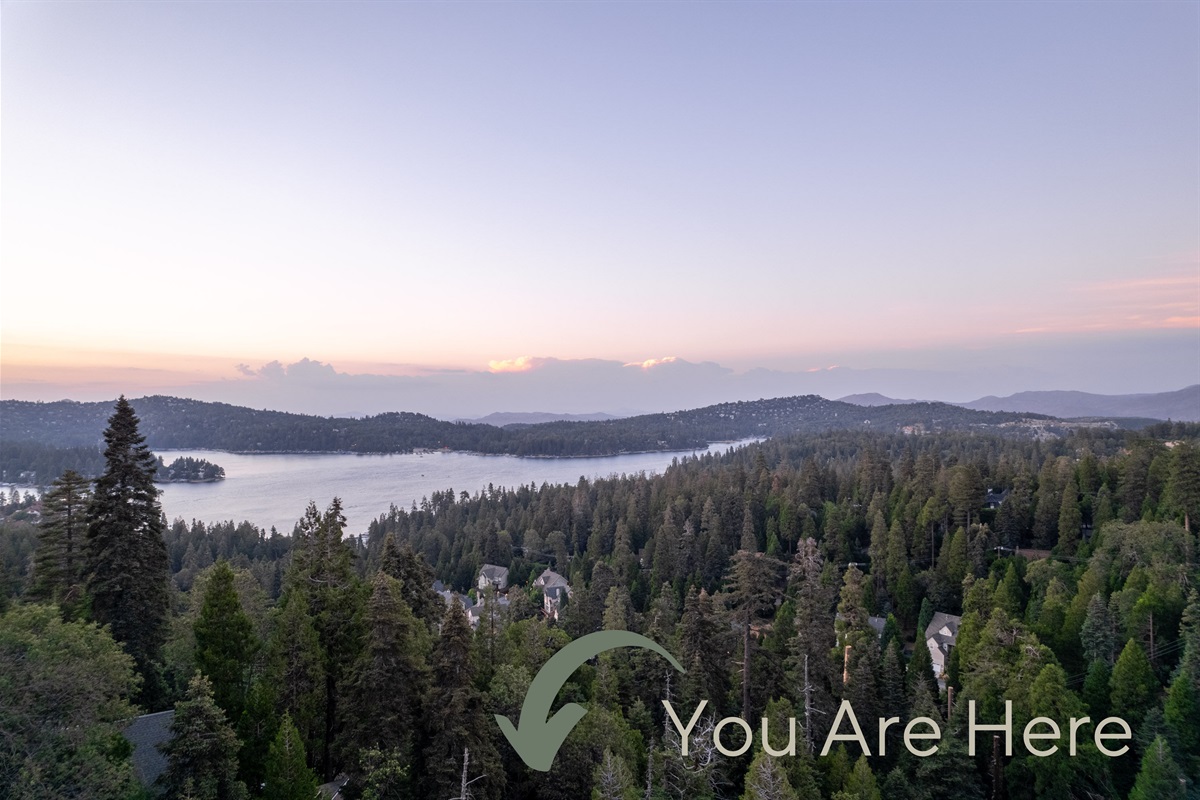 Only five minutes away from Lake Arrowhead Village, nestled in the trees.