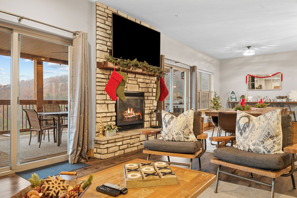 Gas fireplace. Flick a switch and enjoy the warmth.