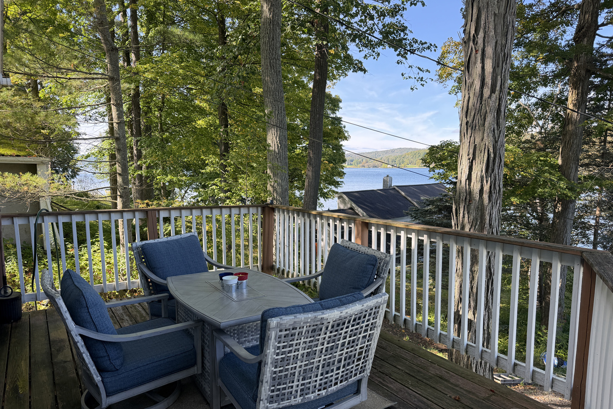Deck with roof line of neighboring Casa Lago just visible