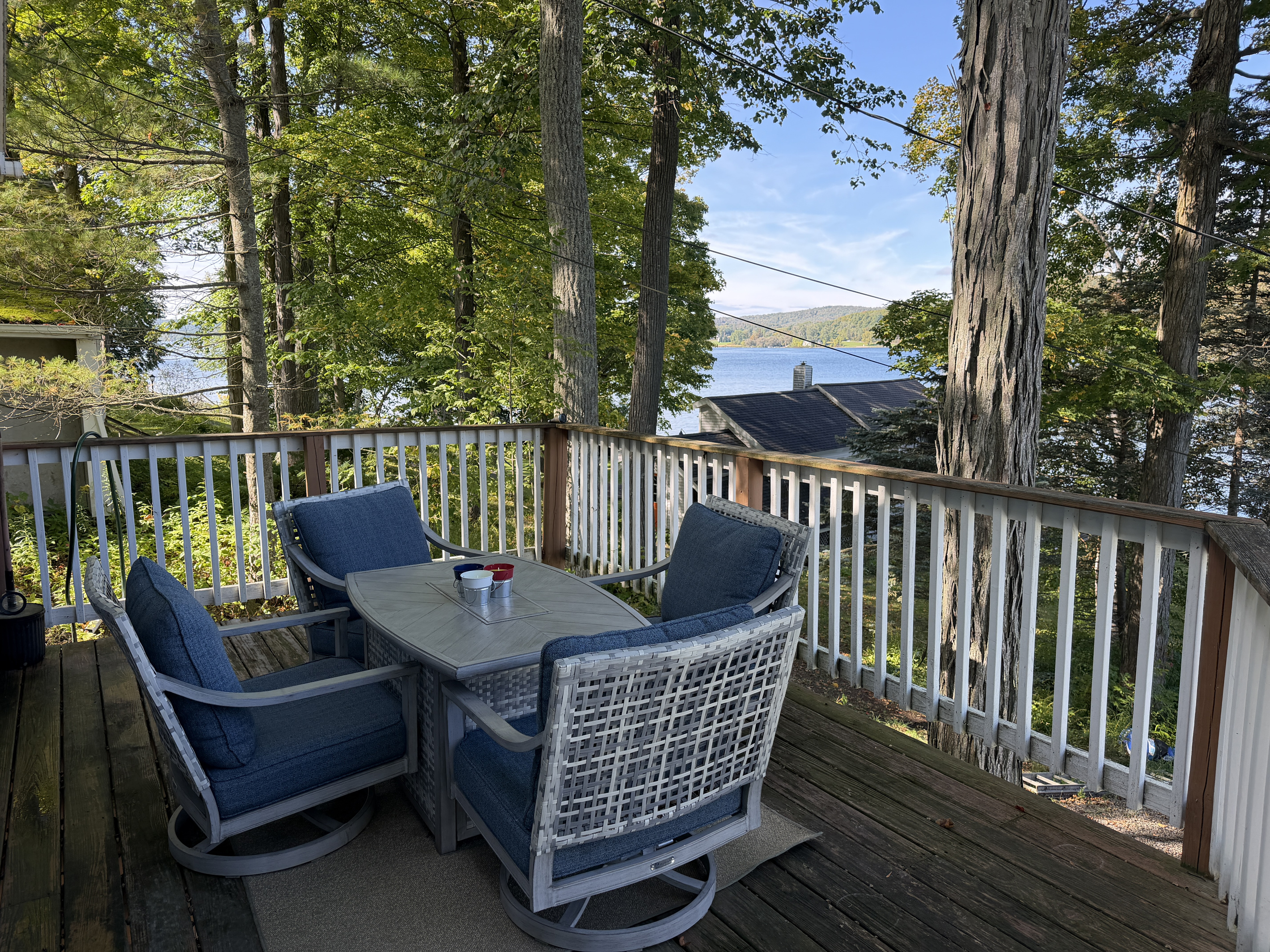 Deck with roof line of neighboring Casa Lago just visible