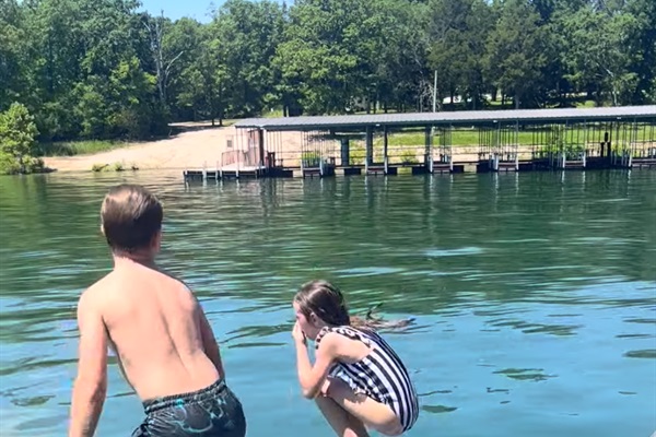 Jump in the lake from the resort docks!