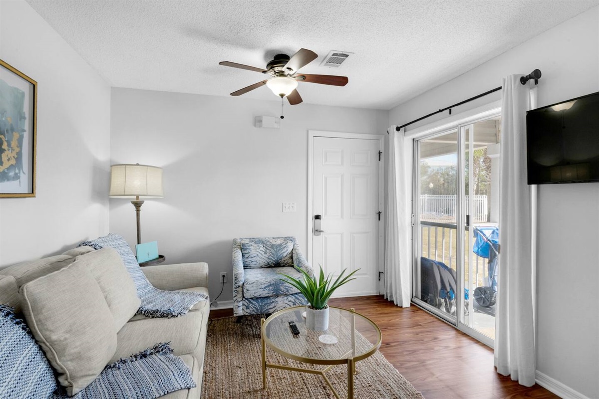 Access to balcony from Living Room!