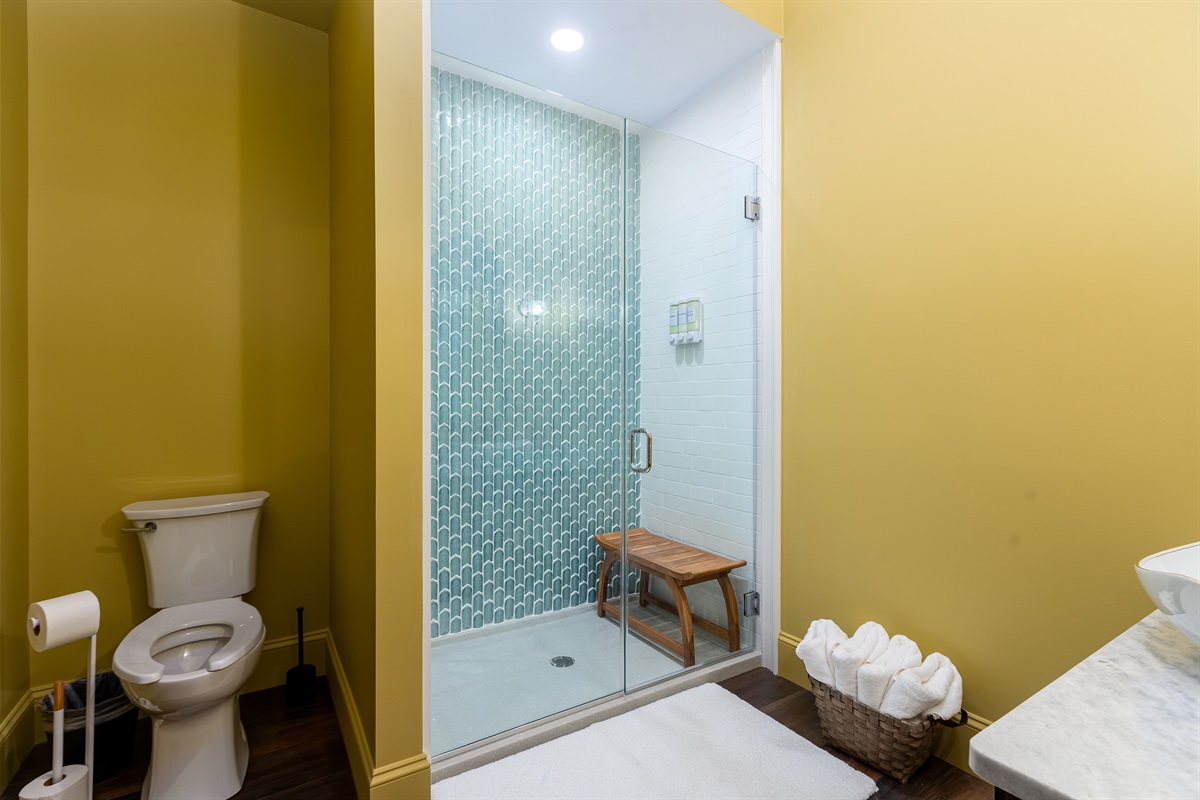 Shower in ensuite bathroom