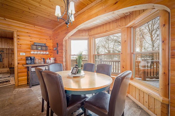 Second table in the kitchen area.
