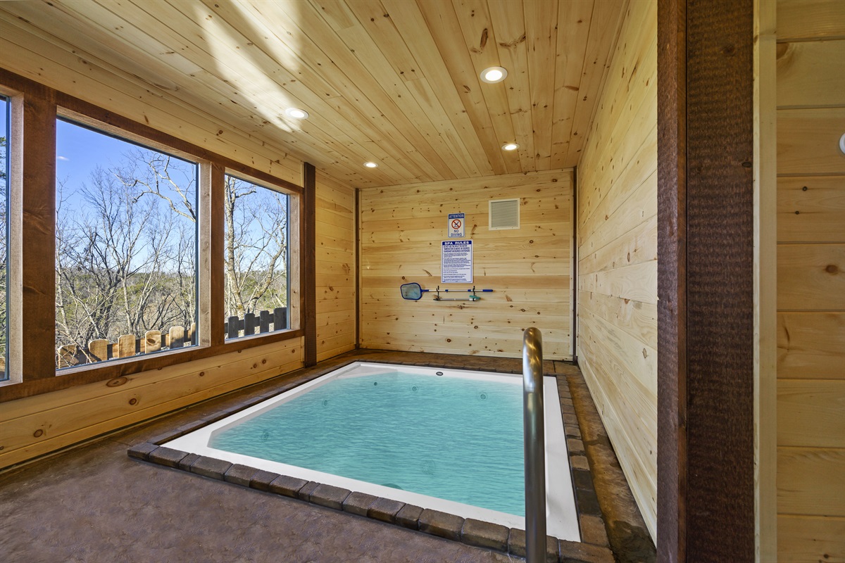 Cypress Indoor saltwater spa/hot tub