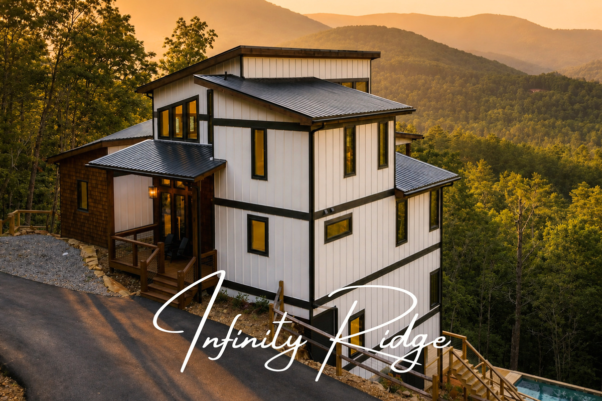 Welcome to Infinity Ridge, modern design, mountain air, EPIC views, pool paradise and a stay that feels intentional from the start!