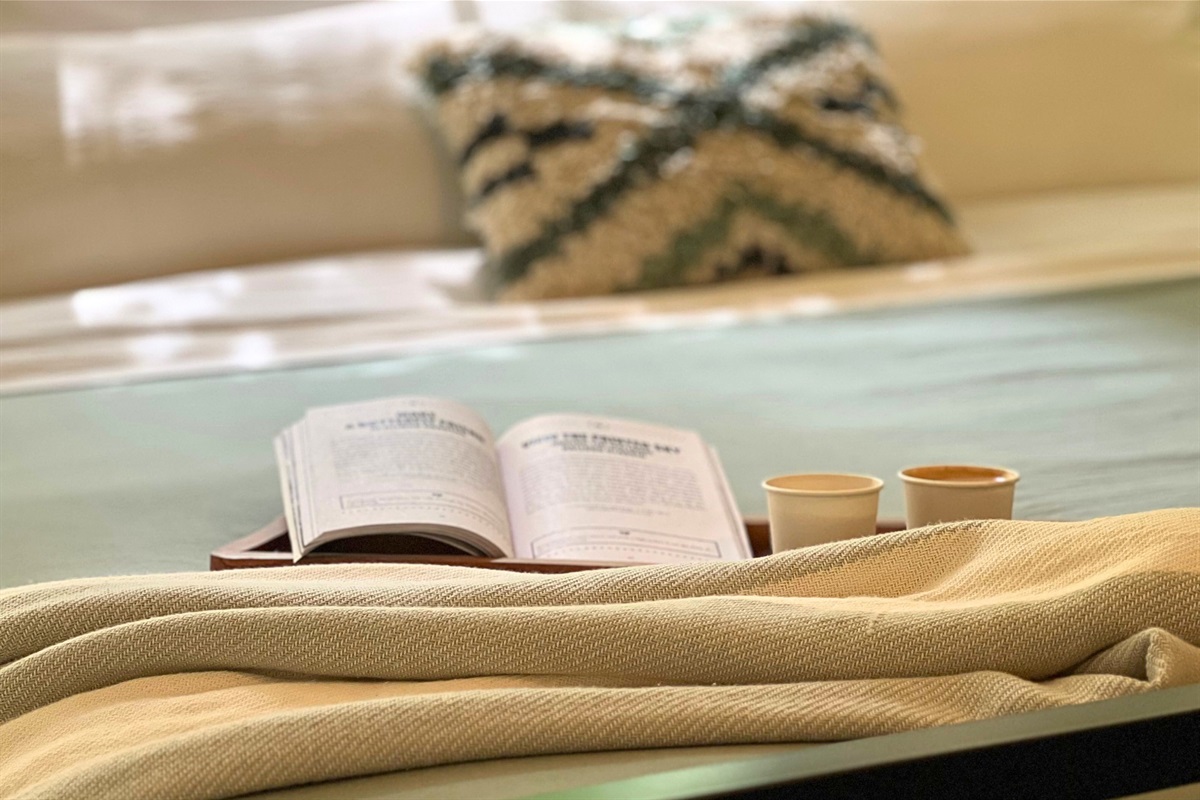 Enjoy coffee in bed while planning out your day's adventure.