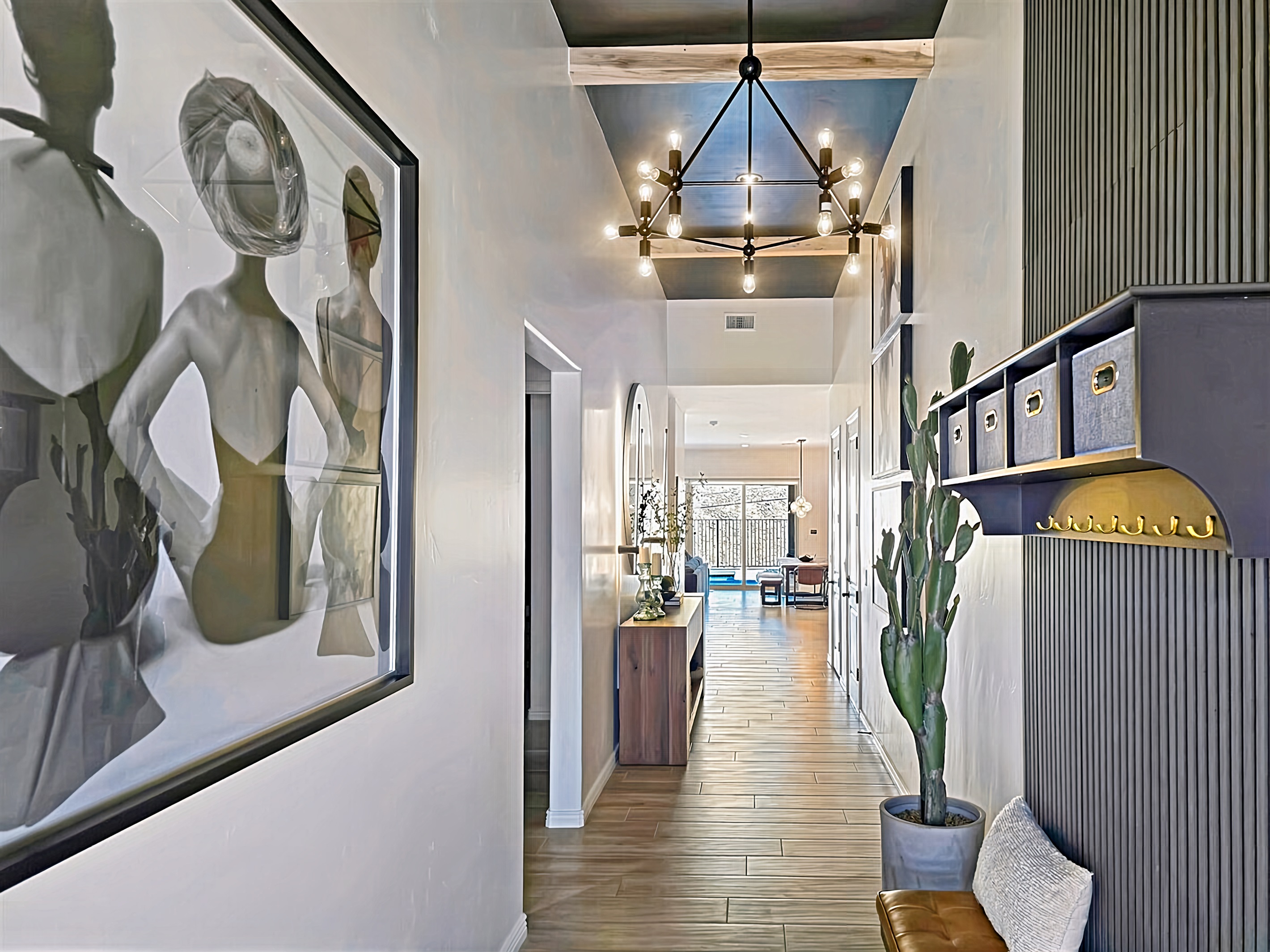 Dramatic 15-foot ceilings at entry.