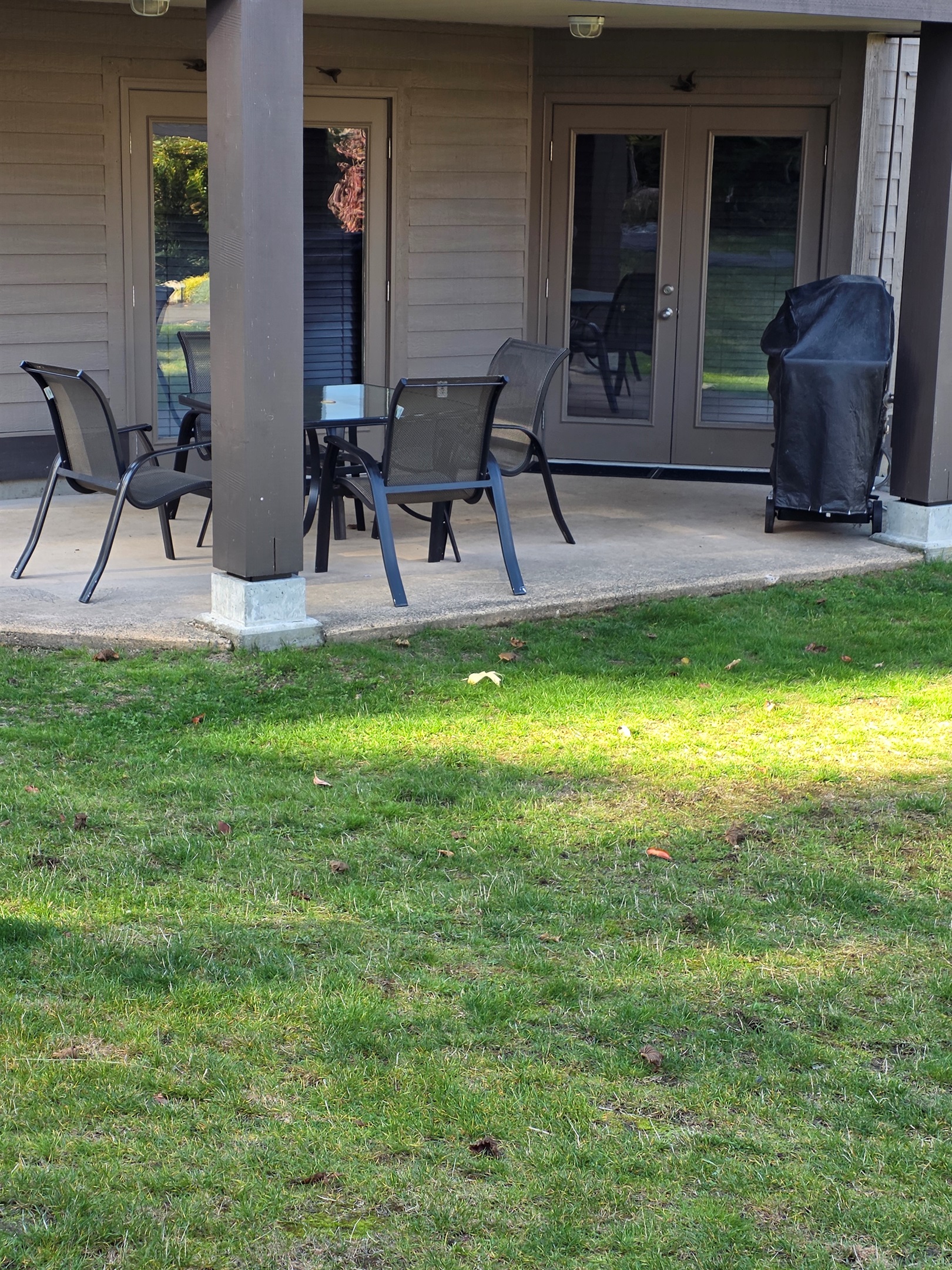 Unit A  - Covered Patio - Natural gas BBQ.