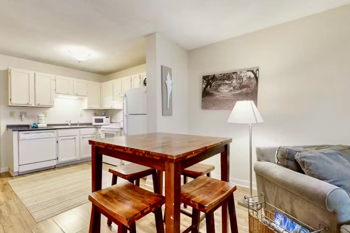 Breakfast table with stools