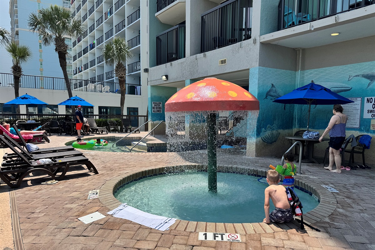 Outdoor lazy river and kids pool