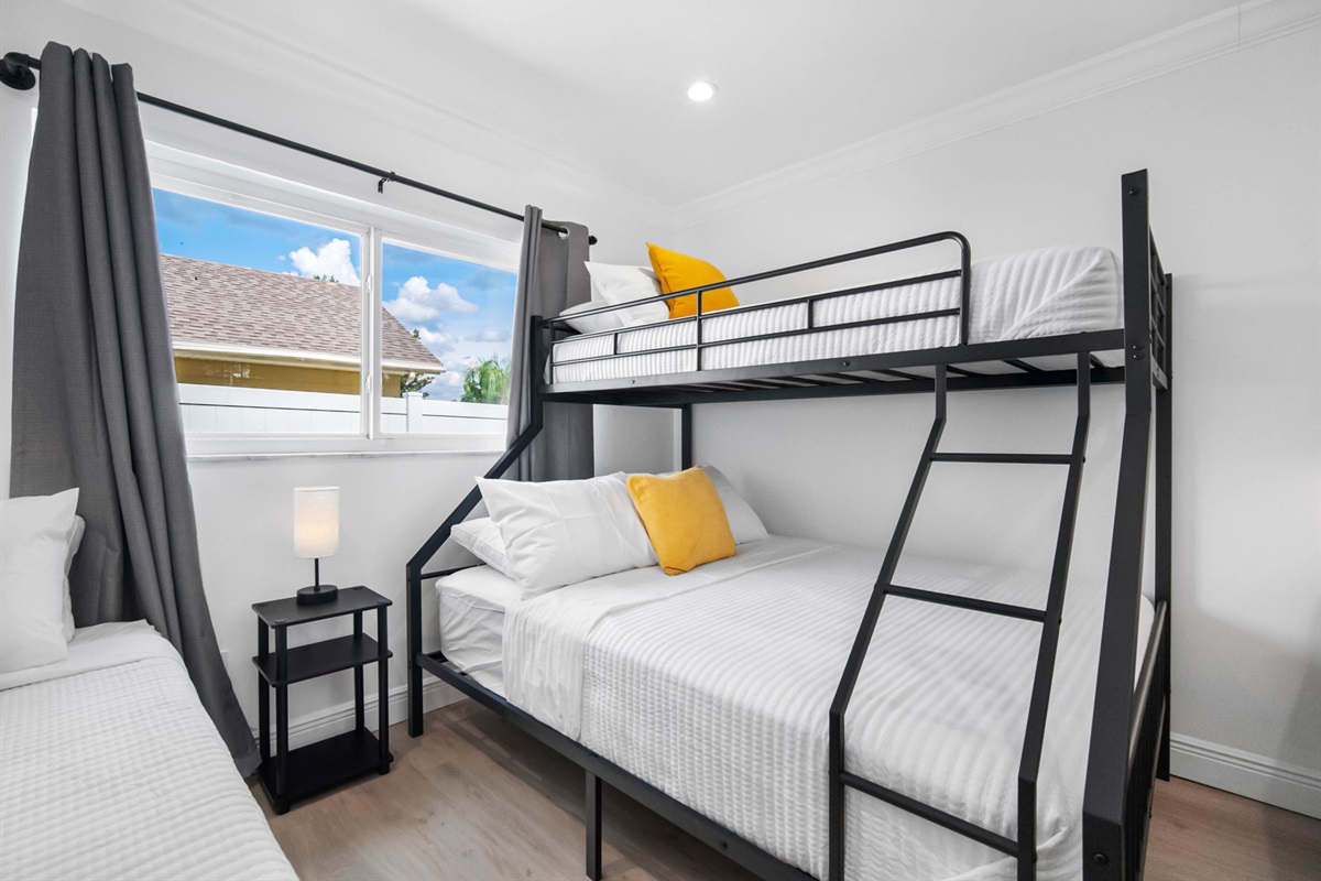 This thoughtfully designed room easily accommodates up to four guests without feeling cramped.