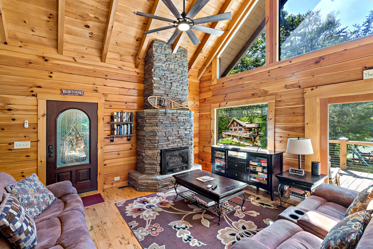 Large gas fireplace