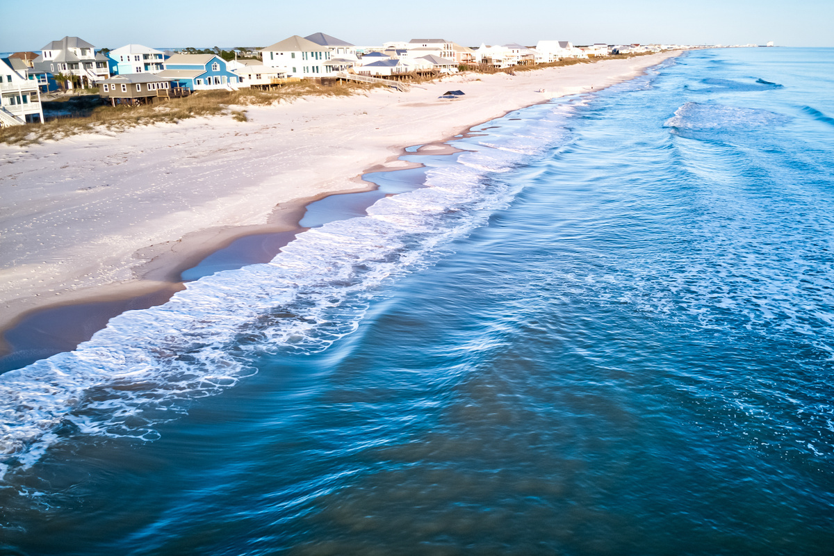 Just beach houses along this stretch of the beach.  This means smaller crowds!
