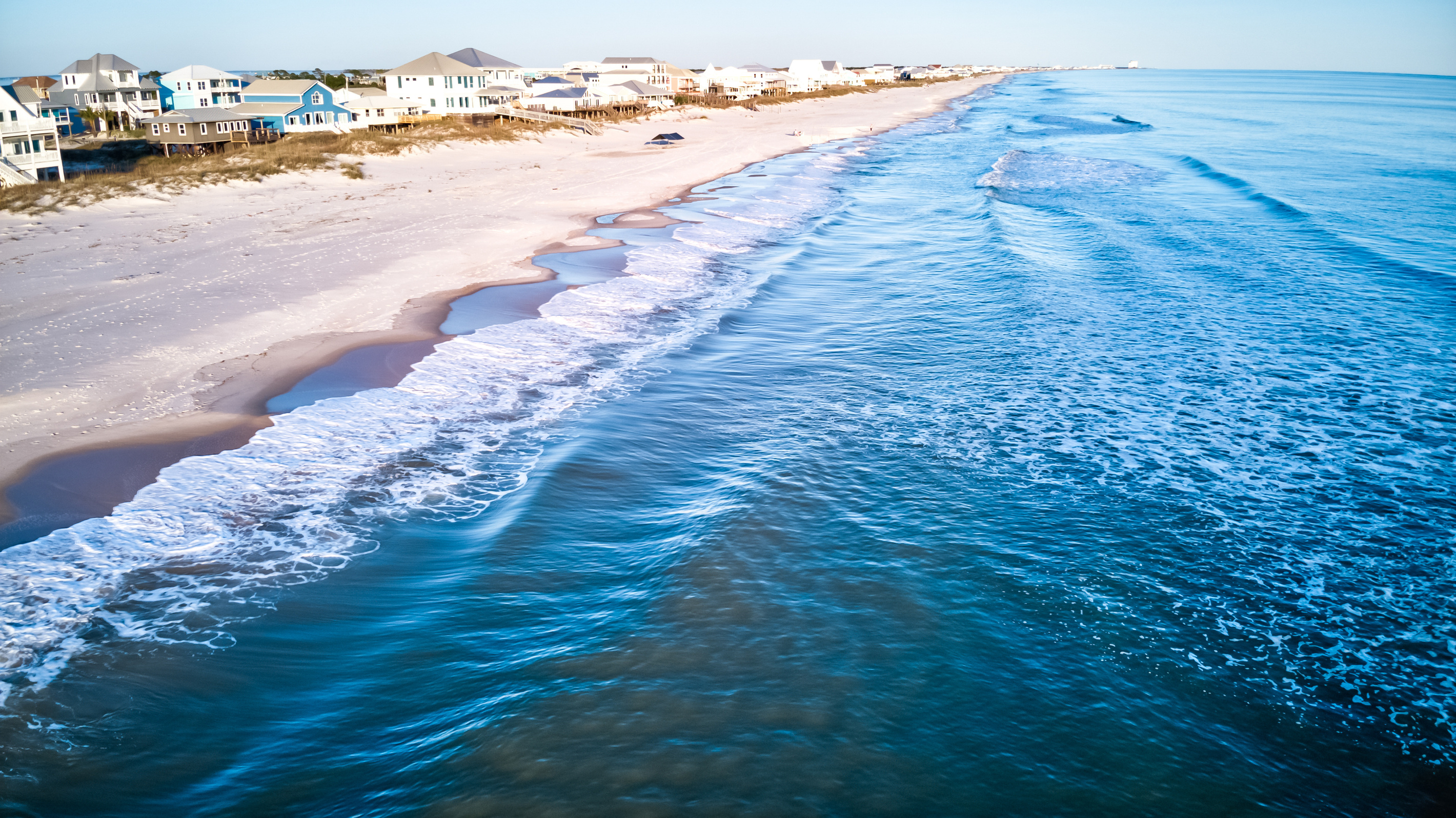 Just beach houses along this stretch of the beach.  This means smaller crowds!