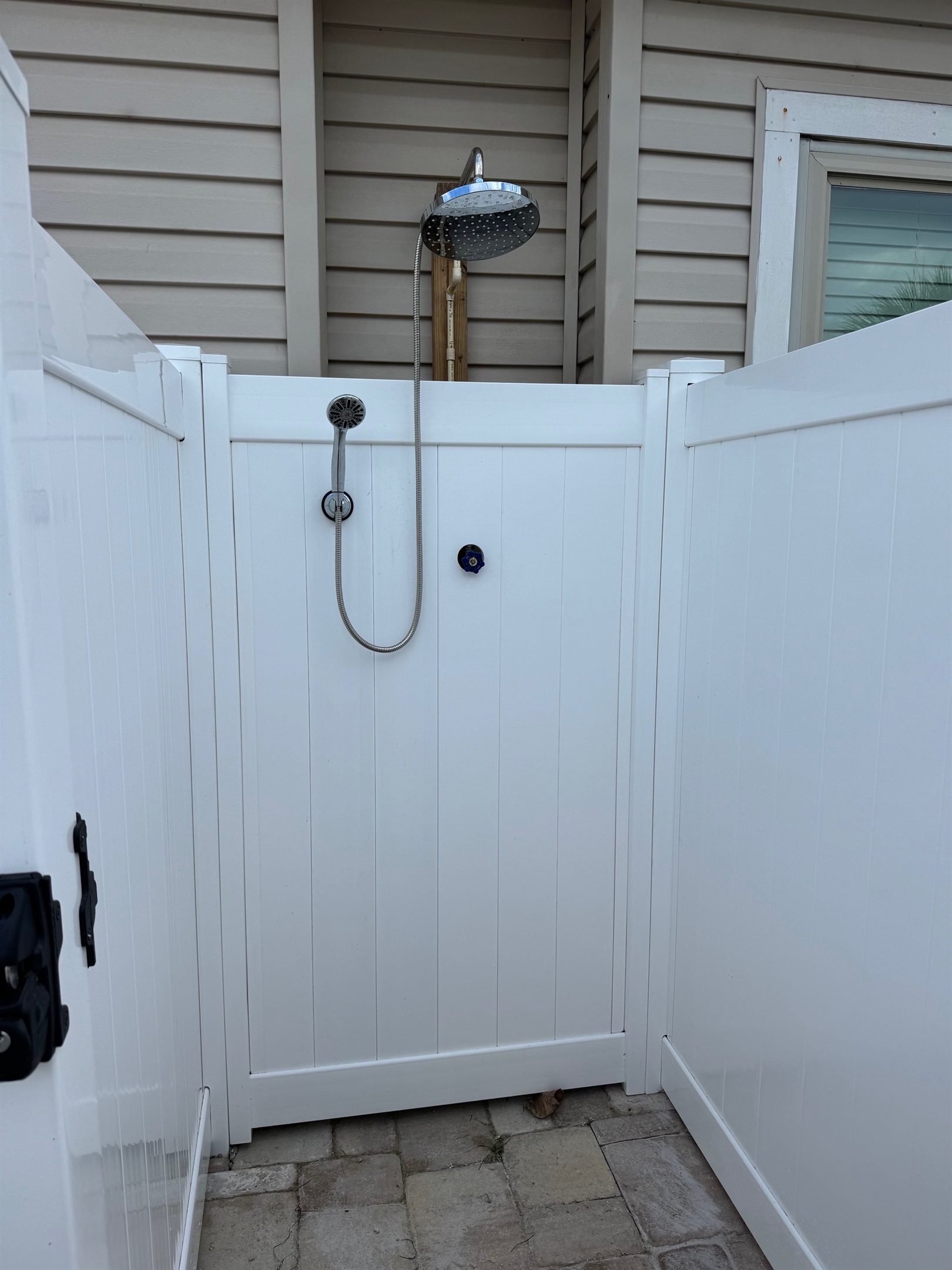Rinse off after a day at the beach with the new outdoor shower