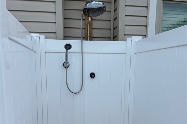 Rinse off after a day at the beach with the new outdoor shower