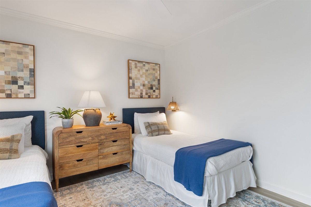 Twin Bedroom | 211C Oceanside Villas | Isle of Palms SC | IOP Escapes