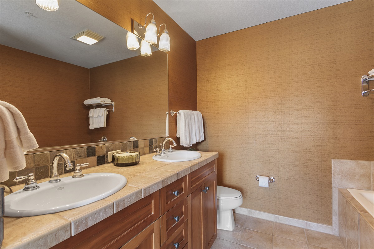 Master bathroom with double vanity