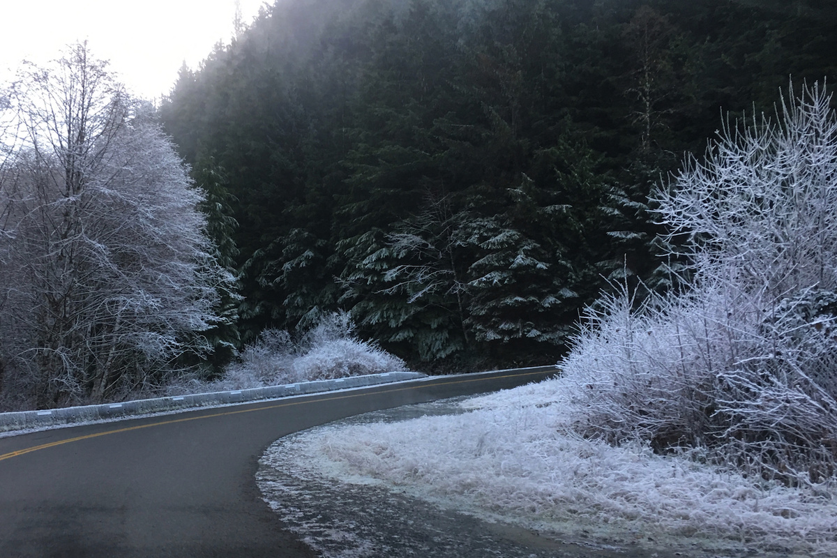 The road to Victoria, one winter day