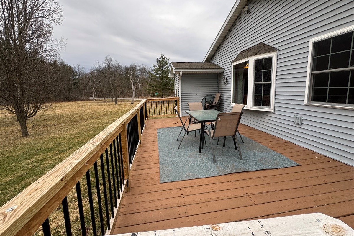 Back deck overlooking the yard