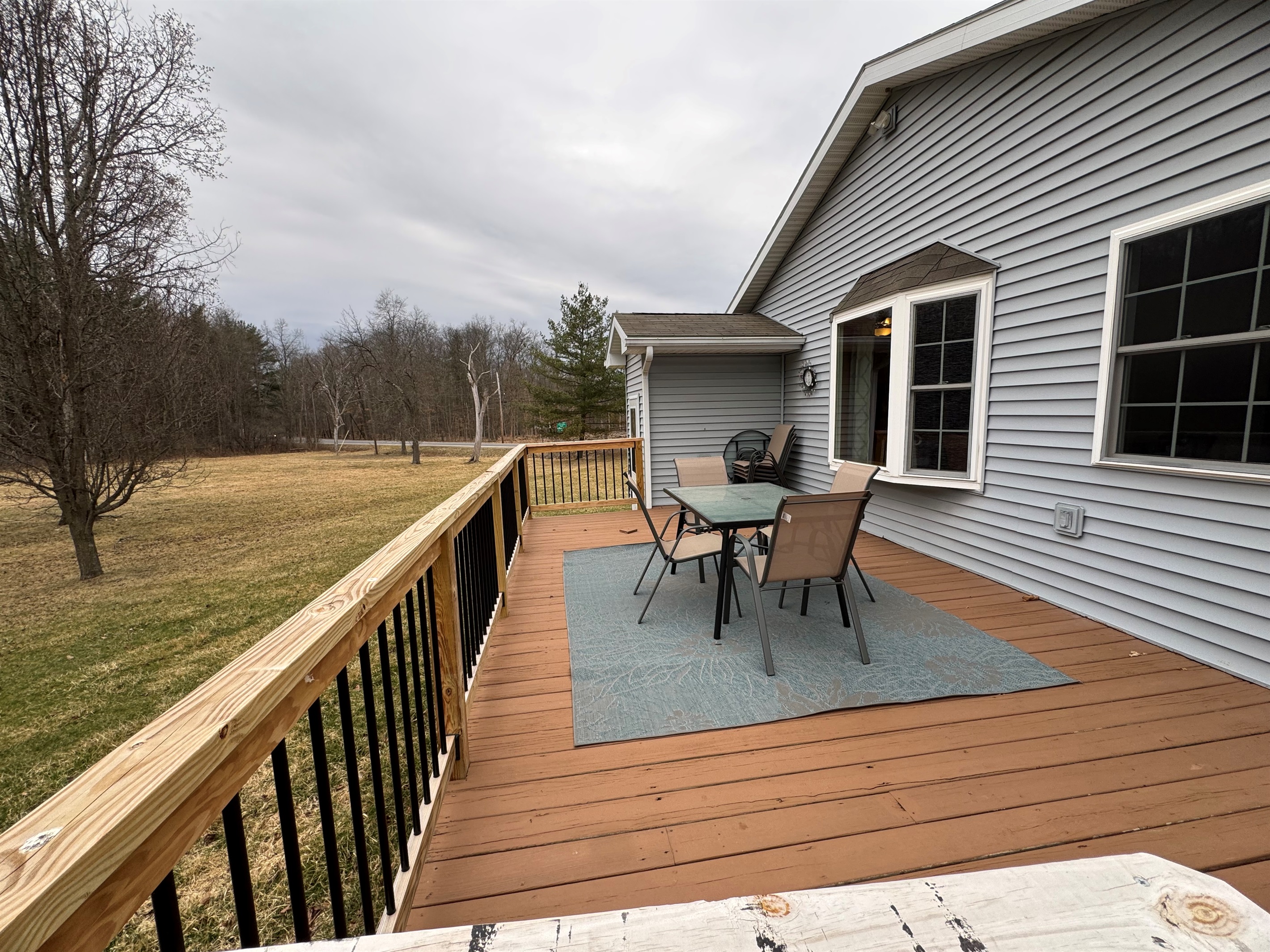 Back deck overlooking the yard