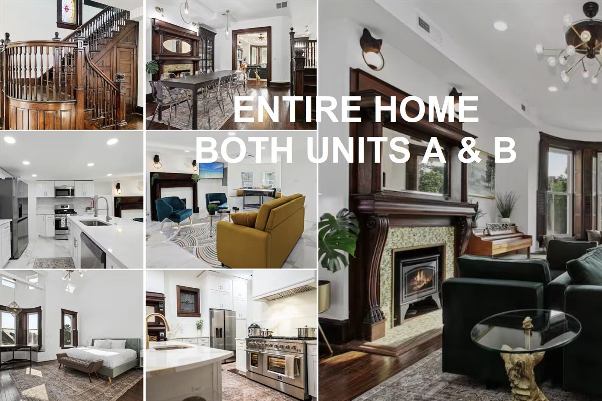 Our home is split into two units and has a total of 11 bedrooms and 8 bathrooms