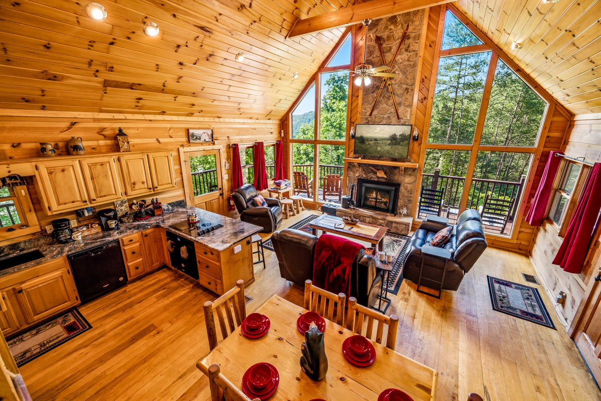 Great room view from steps to loft