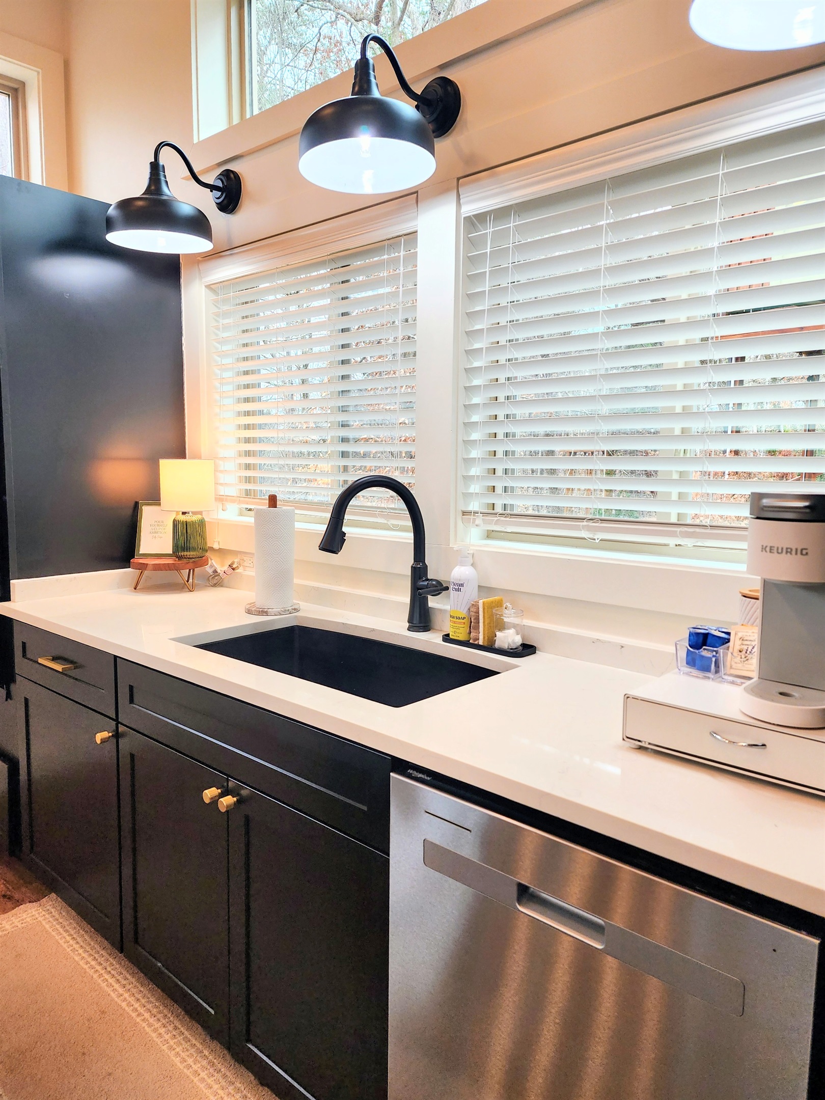 Grab yourself a cup of coffee when you wake up, enjoy the peaceful balcony out back, or get ready for your adventures!